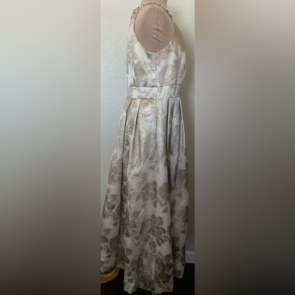 Eliza J Cream and Gold Floral Midi Dress - Picture 9 of 15